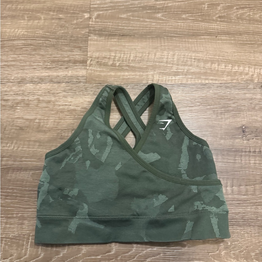 Gymshark Olive Camo Sports Bra